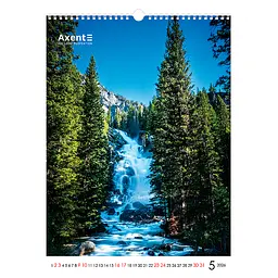 Календар настінний Axent А3 Waterfalls 2026 рік (8804-26-2-A) - мініатюра 6