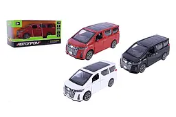 Іграшковий мікроавтобус металевий Toyota Alphard 1:32 Автопром світлозвукові ефекти AP74207, 3 кольори, в коробці нар. 15 x 6,5 x 7 см