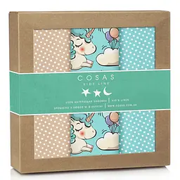 Багаторазові пелюшки дитячі MINT UNICORN 3шт COSAS (4822052032121)