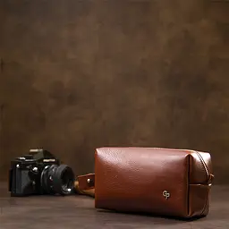 Чоловіча шкіряна косметичка GRANDE PELLE 18х10х8 см acs0018590 - мініатюра 7