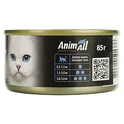 Вологий корм для котів AnimAll, тунець в ніжному желе, 85 г - мініатюра 4