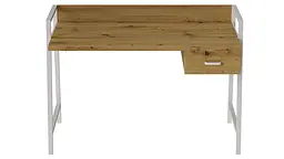 Письмовий стіл Ferrum-decor Комфорт 750x1200x600 Білий метал ДСП Дуб Артізан 32 мм (FRD-103462) - мініатюра 3
