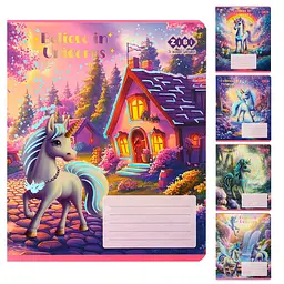 
Зошити учнівські 12 аркушів лінія KIDS LINE UNICORN, 25 шт. в упаковці