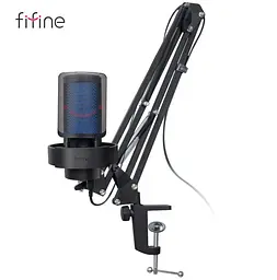 Мікрофон конденсаторний з пантографом Fifine A-8T AmpliGame USB Black - мініатюра 3