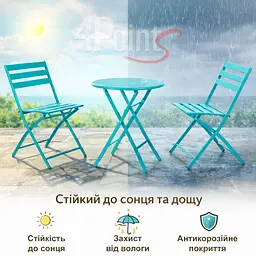 Комплект меблів 4Points Set City-2 столик + 2 стільці зі сталі - мініатюра 7