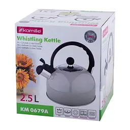 Чайник із свистком Kamille KM-0679GR 2.5 л сірий - мініатюра 10