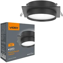 Світильник Videx під лампу GX53 врізний квадратний чорний (VL-SPF33S-B)  - мініатюра 2