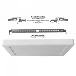 LED світильник квадратний VIDEX DL6S 18W 3000K-4000K-6500K White - мініатюра 5