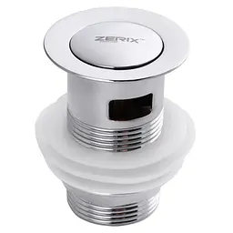 Донний клапан для раковини Zerix LR66-2 автоматичний Click-Clack з переливом 1 1/4″ ZX2639