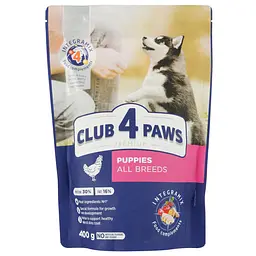 Сухой корм для щенков Club 4 Paws курица, 400 г