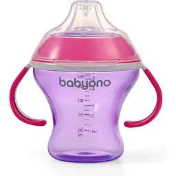 Поїлка-непроливайка з м'яким носиком BabyOno Natural nursing рожева 3+ 180 мл (1456/02) - мініатюра 2