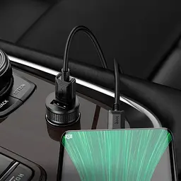 Адаптер автомобільний HOCO Micro USB Cable Level dual port car charger Z49 2 USB 12W набір чорний - мініатюра 6