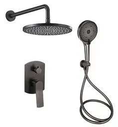 Душова система універсальна Qtap Slavonice Gunmetal Black PVD прихованого монтажу QTSLA113GMB45899