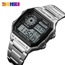 Чоловічий годинник Skmei 1335 Ripple Silver - мініатюра 3