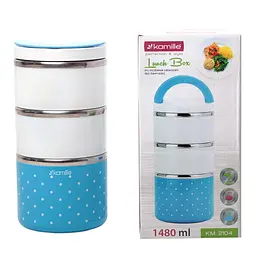 Ланч-бокс Kamille KM-2104 1480 мл синій - мініатюра 1