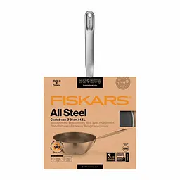Сковорода Wok Fiskars All Steel 28 см матова (1064747) - мініатюра 5
