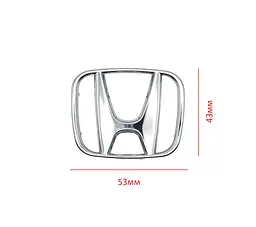 Емблема керма Honda Хром 53х43 мм Пластик (на 13 усиках без скотчу) (Завод) - мініатюра 2