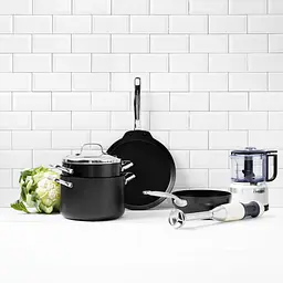 Каструля з кришкою KitchenAid Aluline CC001258-001 24 см 8 л чорна - мініатюра 5