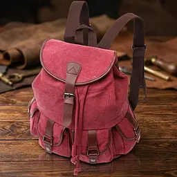 Зручний текстильний рюкзак що закривається клапаном на магніт Vintage 22153 бордовий