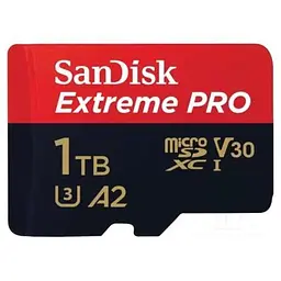 Карта пам'яті SanDisk 1 TB microSDXC UHS-I U3 Extreme Pro+SD Adapter (SDSQXCD-1T00-GN6MA) - мініатюра 2