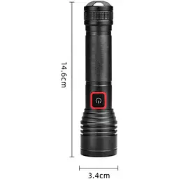 Ручний ліхтар RB-288 акумуляторний із зумом TG LED Type-C 18650 - мініатюра 4