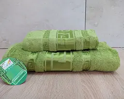 Набір турецьких бамбукових махрових рушників Cestepe 50х90+70х140 Bamboo Grek Light green
