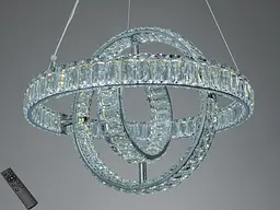 LED-люстра з кришталем Diasha D8886/500-3B CH, 92W, пульт, хром, Ø48 см - мініатюра 2