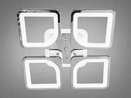 Стельова LED-люстра Diasha S8060/4HR 3color з пультом і димером, хром, 80W, 4400 lm, квадратні акрилові плафони 37,7×37,7 см - мініатюра 3