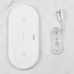 Бездротовий зарядний пристрій Hoco CW23 2in1 10W White - мініатюра 5