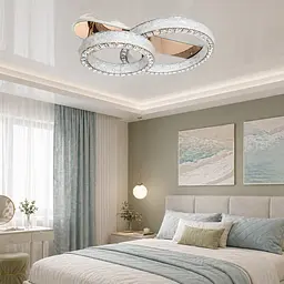 Сучасна стельова LED люстра Diasha 663/600+400GD золото 100 W з пультом 90 см 14-20 м2 - мініатюра 7