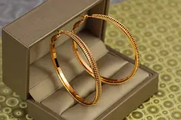 Сережки кільця Хuping Jewelry Бриз 5 см золотисті - мініатюра 2