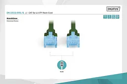 Патч-корд Assmann CAT 5е U-UTP, Cu, PVC AWG 26/7, довжина 0,5 м DK-1511-005/G Green - мініатюра 2