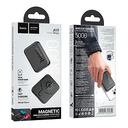 Зовнішній акумулятор магнітний Hoco Esteem magnetic power bank J117 5000mAh magsafe - мініатюра 4