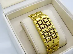 Годинник-браслет Iron Samurai Led Watch золотистий з червоними світлодіодами (IBW012YR) - мініатюра 9