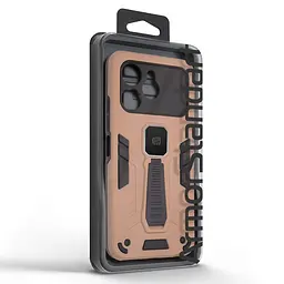 Чехол для TECNO Spark 40 4G, Proover, коричневый, с подставкой и магнитом, противоударный, ударопрочный, бронированный, панель-накладка, защита всего корпуса, термополиуретан (TPU) + поликарбонат (PC), ArmorStandart (ARM87280) - мініатюра 3
