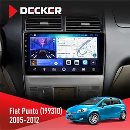 Штатна магнітола Fiat Punto, Linea 2005-2014 Decker D9-006 4x64, 4G Decker (НФ-00008692)