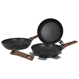 Набір сковорідок Gimex Frying Pan Set 3 предмети Black (6979264) - мініатюра 1