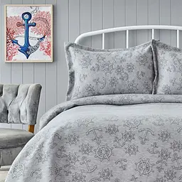 Покривало з наволочками Nautica Home - Doris a.gri світло-сірий 230x240 - мініатюра 2