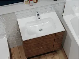 Умивальник Miraggio DELLA 700 (0000178) Miramarble, Глянцевий, Накладний/Врізний, Білий - мініатюра 7