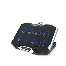 Підставка до ноутбука IceCoorel 10-17", 8x70mm, 2xUSB, + LCD, 410x297x40mm, RGB (K10) - мініатюра 3