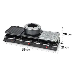 Гриль раклет з фондю Klarstein Fonduelette XL 3в1 12 осіб 1650W (10035220) - мініатюра 2