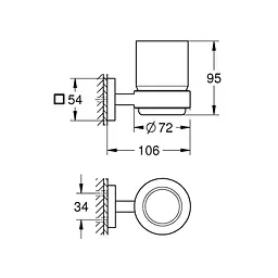 Склянка з тримачем для ванної кімнати Grohe QuickFix Start Cube 41097000 хром - мініатюра 2