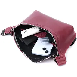 Красива бананка для жінок із натуральної шкіри GRANDE PELLE 25х15х4,5 см sum0027023 - мініатюра 9