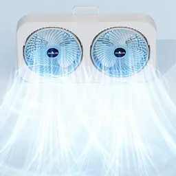 Настільний вентилятор F105 Dual-Fan Design 1800mAh Blue - мініатюра 3