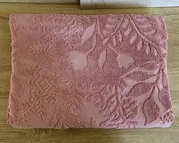 Простирадло махрове жакардове Parisa Home Premium 200х220 щільність 470 г/м2 рожеве - мініатюра 3