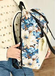 Жіночий рюкзак ролл Sambag RollTop Milton з принтом Blue flowers 41 х 30 х 16 см (24251722) - мініатюра 3