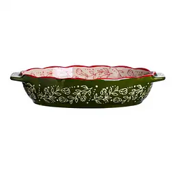 Форма для запікання Vintage 25×15×5 (см) овальна форма для випікання в духовці з ручками Зелений Yiwu HM05-01