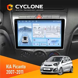 Штатна магнітола KIA Picanto 2007-2011 Cyclone C9-012 4x64, DSP, 4G Cyclone (НФ-00007911)