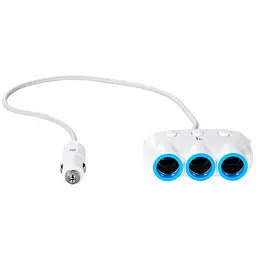 Автомобільний зарядний пристрій із розгалужувачем прикурювача Hoco C1 + 2 USB White - мініатюра 7