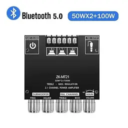 Підсилювач потужності ZK-MT21 Bluetooth + ресивер сабвуфера - мініатюра 3